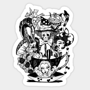 Wonderland Madness (Lines) Sticker